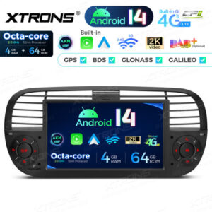 PX7450FBL 7 Zoll Octa Core 4 + 64 GB Global 4G LTE Android 14 Autoradio Multimedia Player Custom Fit für Fiat