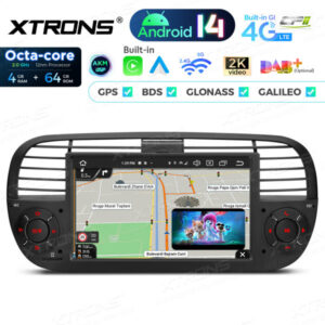 PX7450FBL 7 Zoll Octa Core 4 + 64 GB Global 4G LTE Android 14 Autoradio Multimedia Player Custom Fit für Fiat