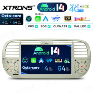 PX7450FCL 7 Zoll Octa Core 4 + 64 GB Global 4G LTE Android 14 Autoradio Multimedia Player Custom Fit für Fiat