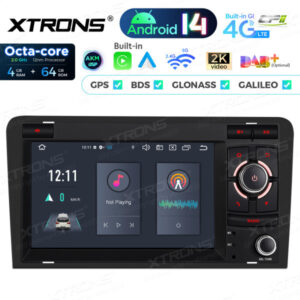 PX74A3AL 7-Zoll-Autoradio-Navigationssystem mit Android 14 Autoradio mit integriertem CarPlay und Android Auto und DSP Custom