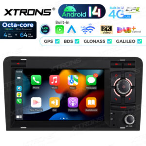 PX74A3AL 7-Zoll-Autoradio-Navigationssystem mit Android 14 Autoradio mit integriertem CarPlay und Android Auto und DSP Custom