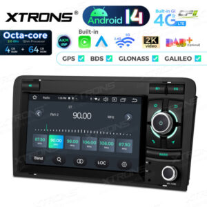 PX74A3AL 7-Zoll-Autoradio-Navigationssystem mit Android 14 Autoradio mit integriertem CarPlay und Android Auto und DSP Custom