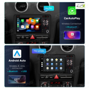 PX74A3AL 7-Zoll-Autoradio-Navigationssystem mit Android 14 Autoradio mit integriertem CarPlay und Android Auto und DSP Custom