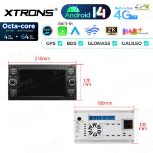PX72QSFBL 7 Zoll Octa Core 4 + 64 GB Global 4G LTE Android Autoradio Multimedia Player Custom Fit für Ford