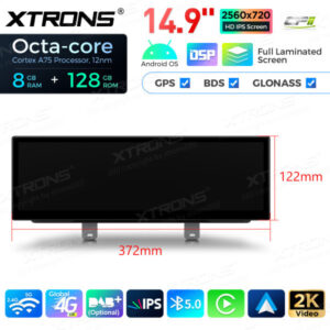 QLBH44FVEV3 14,9 Zoll Octa Core 8 + 128 GB Global 4G LTE Android Autoradio Multimedia Player mit vollständig laminiertem 2K I
