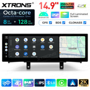 QLBH44NENBL 14,9 Zoll Octa Core 8 + 128 GB Global 4G LTE Android Autoradio Multimedia Player mit vollständig laminiertem 2K I