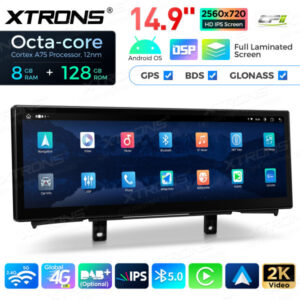 QLBH44NENBL 14,9 Zoll Octa Core 8 + 128 GB Global 4G LTE Android Autoradio Multimedia Player mit vollständig laminiertem 2K I