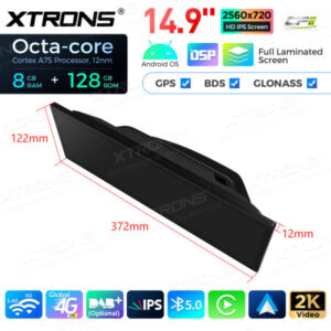 QLBH44NENBL 14,9 Zoll Octa Core 8 + 128 GB Global 4G LTE Android Autoradio Multimedia Player mit vollständig laminiertem 2K I