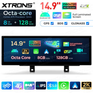 QLBH44THNBR3 14,9 Zoll Octa Core 8 + 128 GB Global 4G LTE Android Autoradio Multimedia Player mit vollständig laminiertem 2K