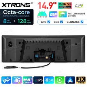QLBH44THNBR3 14,9 Zoll Octa Core 8 + 128 GB Global 4G LTE Android Autoradio Multimedia Player mit vollständig laminiertem 2K