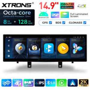 QLBH44X5NB 15 Zoll Octa Core 8 + 128 GB Global 4G LTE Android Autoradio Multimedia Player mit vollständig laminiertem 2K IPS-