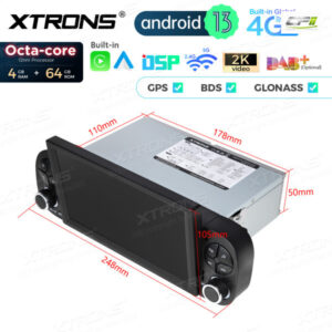 Android Autoradio Xtrons für Fiat Panda 4/64 GB – PX73PDFL-11 CPII