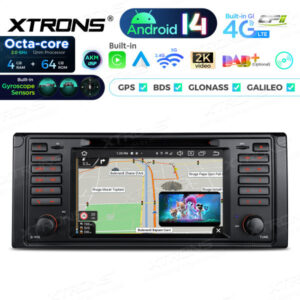 PX7439BG 7 Zoll Octa Core 4 + 64 GB Global 4G LTE Android 14 Autoradio Multimedia Player Speziell für BMW – PX7439BG-06 CPII