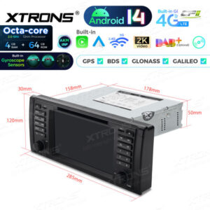 PX7439BG 7 Zoll Octa Core 4 + 64 GB Global 4G LTE Android 14 Autoradio Multimedia Player Speziell für BMW – PX7439BG-10 CPII