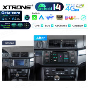 PX7439BG 7 Zoll Octa Core 4 + 64 GB Global 4G LTE Android 14 Autoradio Multimedia Player Speziell für BMW – PX7439BG-12 CPII