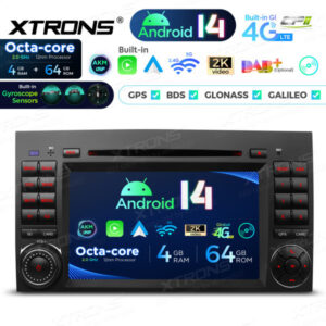 PX74M245G 7 Zoll Octa Core 4 + 64 GB Global 4G LTE Android 14 Auto DVD Multimedia Player Speziell geeignet für Mercedes-Benz