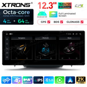 QLA23A3 12,3 Zoll Octa Core 4 + 64 GB Android Autoradio Multimedia Player mit vollständig laminiertem Bildschirm für Audi A3