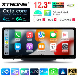 QLA23A3 12,3 Zoll Octa Core 4 + 64 GB Android Autoradio Multimedia Player mit vollständig laminiertem Bildschirm für Audi A3