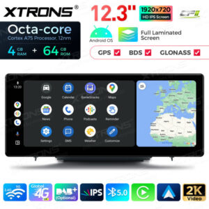 QLA23A3 12,3 Zoll Octa Core 4 + 64 GB Android Autoradio Multimedia Player mit vollständig laminiertem Bildschirm für Audi A3