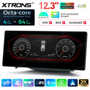 QLA23A3 12,3 Zoll Octa Core 4 + 64 GB Android Autoradio Multimedia Player mit vollständig laminiertem Bildschirm für Audi A3
