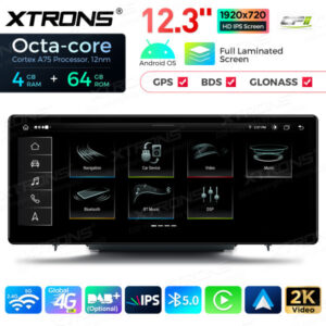QLA23A3 12,3 Zoll Octa Core 4 + 64 GB Android Autoradio Multimedia Player mit vollständig laminiertem Bildschirm für Audi A3