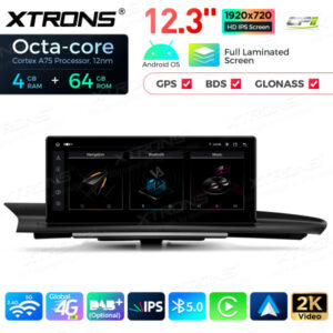 QLA23A6NL 12,3 Zoll Octa Core 4 + 64 GB Android Autoradio Multimedia Player mit vollständig laminiertem Bildschirm für Audi A
