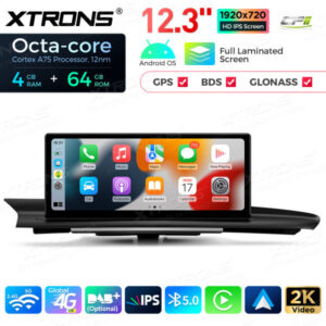 QLA23A6NL 12,3 Zoll Octa Core 4 + 64 GB Android Autoradio Multimedia Player mit vollständig laminiertem Bildschirm für Audi A