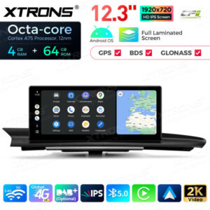 QLA23A6NL 12,3 Zoll Octa Core 4 + 64 GB Android Autoradio Multimedia Player mit vollständig laminiertem Bildschirm für Audi A