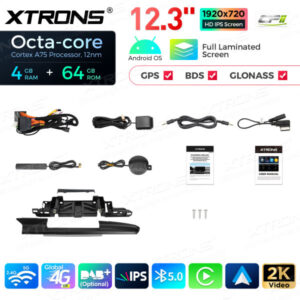 QLA23A6NL 12,3 Zoll Octa Core 4 + 64 GB Android Autoradio Multimedia Player mit vollständig laminiertem Bildschirm für Audi A
