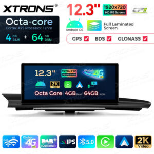 QLA23A6NL 12,3 Zoll Octa Core 4 + 64 GB Android Autoradio Multimedia Player mit vollständig laminiertem Bildschirm für Audi A