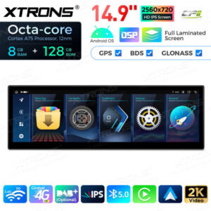 QLBH4463CC 14 Zoll Octa Core 8 + 128 GB Global 4G LTE Android Autoradio Multimedia Player mit vollständig laminiertem 2K IPS-