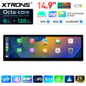 QLBH4492CC3 Zoll Octa Core 6 + 128 GB Global 4G LTE Android Autoradio Multimedia Player mit vollständig laminiertem 2K IPS-Bi