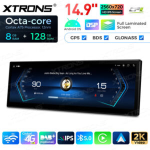 QLBH4492CC3 Zoll Octa Core 6 + 128 GB Global 4G LTE Android Autoradio Multimedia Player mit vollständig laminiertem 2K IPS-Bi