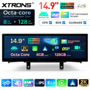 QLBH44NENBR 14,9 Zoll Octa Core 8 + 128 GB Global 4G LTE Android Autoradio Multimedia Player mit vollständig laminiertem 2K I