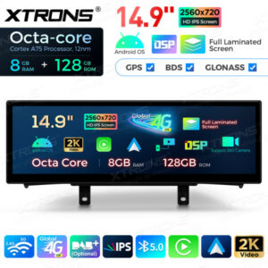 Xtrons QLBH44NENBR Android Autoradio BMW 1/2 Series RHD 14,9 Zoll 2K IPS Display
