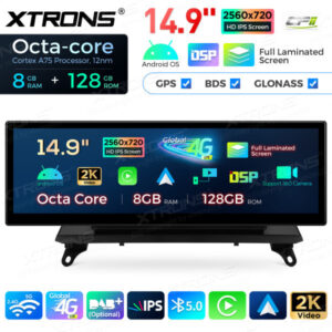 QLBH44X5CIL3 14,9 Zoll Octa Core 8 + 128 GB Global 4G LTE Android Autoradio Multimedia Player mit vollständig laminiertem 2K