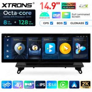 QLBH44X5CIL3 14,9 Zoll Octa Core 8 + 128 GB Global 4G LTE Android Autoradio Multimedia Player mit vollständig laminiertem 2K