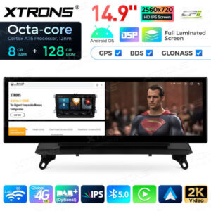 QLBH44X5CIL3 14,9 Zoll Octa Core 8 + 128 GB Global 4G LTE Android Autoradio Multimedia Player mit vollständig laminiertem 2K