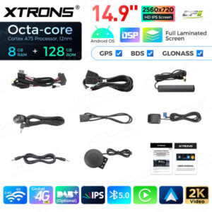QLBH44X5CIL3 14,9 Zoll Octa Core 8 + 128 GB Global 4G LTE Android Autoradio Multimedia Player mit vollständig laminiertem 2K