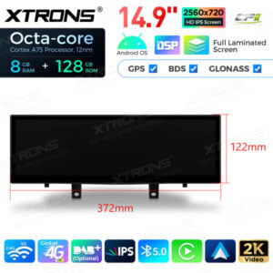 14,9 Zoll Octa Core 8 + 128 GB Global 4G LTE Android Autoradio Multimedia Player mit vollständig laminiertem 2K IPS-Bildschir