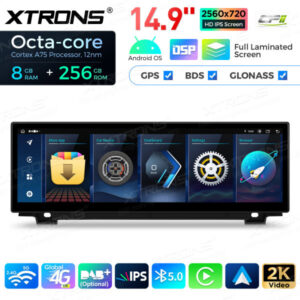 QLBX44FVNB 14,9 Zoll volllaminierter 2K IPS 2.5D Bildschirm Android Autoradio Multimedia Player Global 4G 8 + 256 GB für BMW
