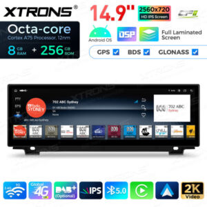 QLBX44FVNB 14,9 Zoll volllaminierter 2K IPS 2.5D Bildschirm Android Autoradio Multimedia Player Global 4G 8 + 256 GB für BMW