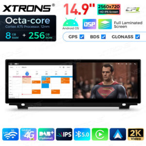 QLBX44FVNB 14,9 Zoll volllaminierter 2K IPS 2.5D Bildschirm Android Autoradio Multimedia Player Global 4G 8 + 256 GB für BMW