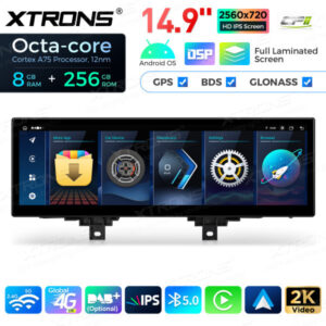QLBX44THEVL 14,9 Zoll volllaminierter 2K IPS 2.5D-Bildschirm Android Autoradio Multimedia Player Global 4G 8+256GB für BMW 3e