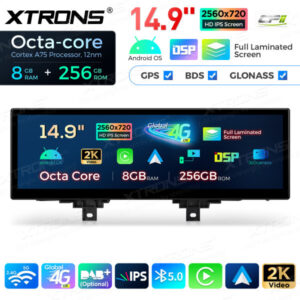 QLBX44THEVL 14,9 Zoll volllaminierter 2K IPS 2.5D-Bildschirm Android Autoradio Multimedia Player Global 4G 8+256GB für BMW 3e