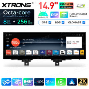 QLBX44THEVL 14,9 Zoll volllaminierter 2K IPS 2.5D-Bildschirm Android Autoradio Multimedia Player Global 4G 8+256GB für BMW 3e