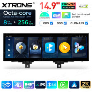 QLBX44THEVL 14,9 Zoll volllaminierter 2K IPS 2.5D-Bildschirm Android Autoradio Multimedia Player Global 4G 8+256GB für BMW 3e