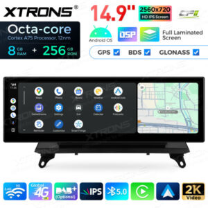 QLBX44X5CCL 14,9 Zoll volllaminierter 2K IPS 2.5D Bildschirm Android Autoradio Multimedia Player Global 4G 8 + 256 GB für BMW