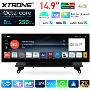 QLBX44X5CCL 14,9 Zoll volllaminierter 2K IPS 2.5D Bildschirm Android Autoradio Multimedia Player Global 4G 8 + 256 GB für BMW
