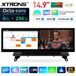 QLBX44X5CCL 14,9 Zoll volllaminierter 2K IPS 2.5D Bildschirm Android Autoradio Multimedia Player Global 4G 8 + 256 GB für BMW